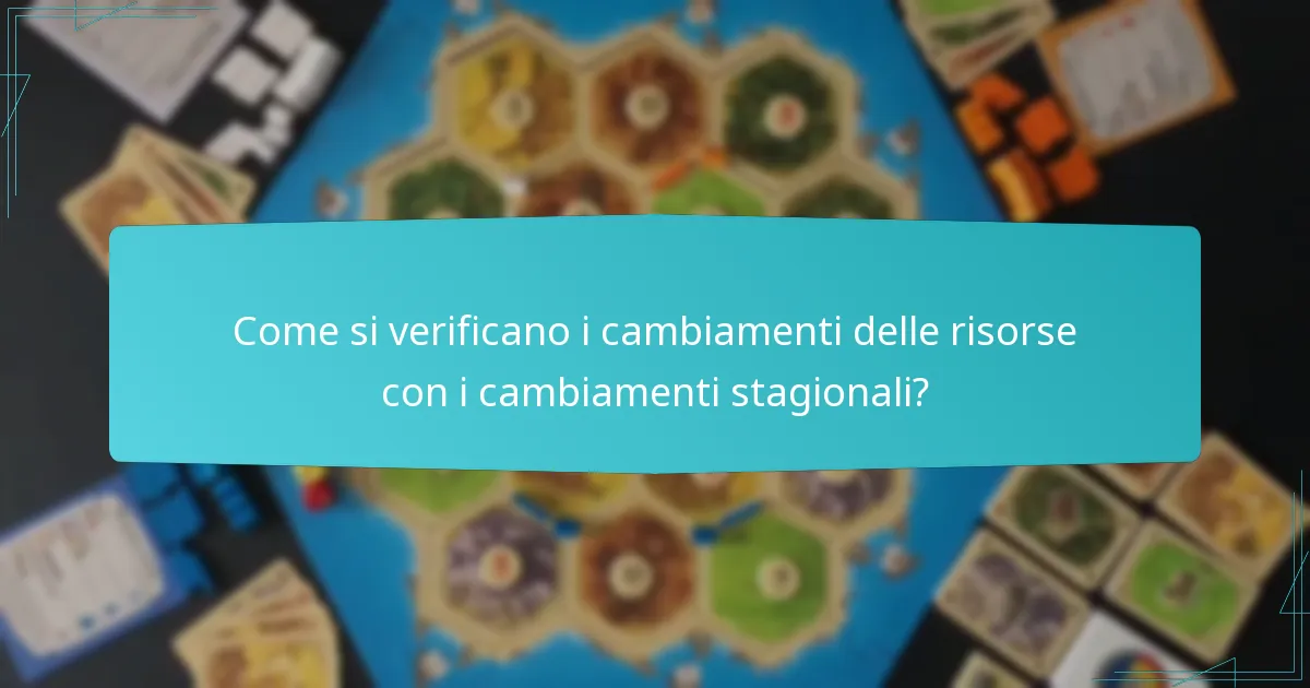 Come si verificano i cambiamenti delle risorse con i cambiamenti stagionali?