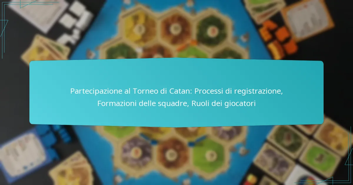 Partecipazione al Torneo di Catan: Processi di registrazione, Formazioni delle squadre, Ruoli dei giocatori